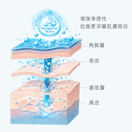 Aquahex hexagonal water penetrating skin